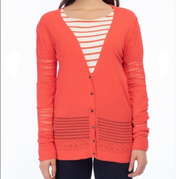 NWT Guess Orange Button Front Cardigan - Picture 6 of 8